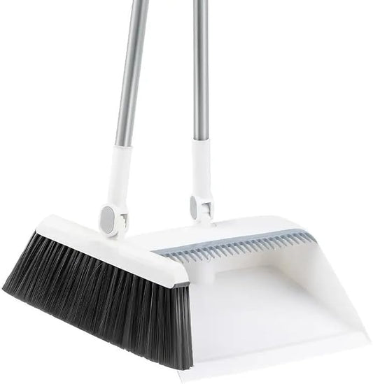 2 in 1Broom and Dustpan Set with Garbage Bags, Broom Dust pan with Long Handle, for Home, Broom with Dustpan Combo Set, for Home Office School Dorm, Cleaning Supplies, Household Cleaning Gadgets-1pc