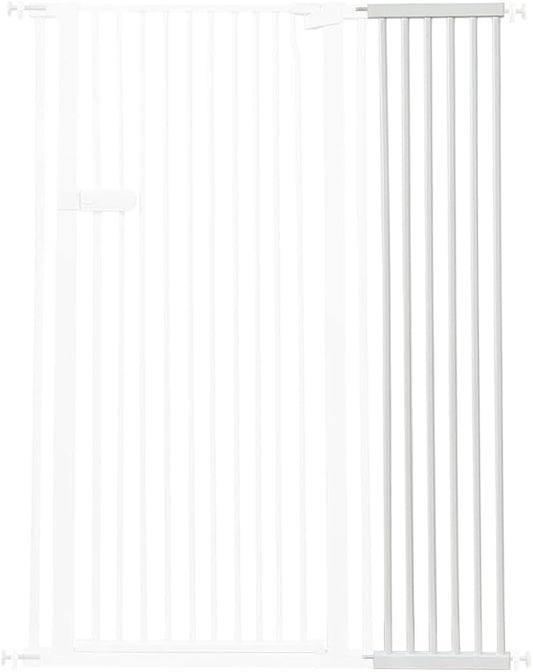 Lumizone Extra Tall Cat Gate Extension Kit 61.02" High Pressure Mounted 2025 New 12.60" Extra Wide 1.37" Gap No Drilling Tall Pet Gate for Dogs (White, 61.02" H x 12.60" W, Extension)