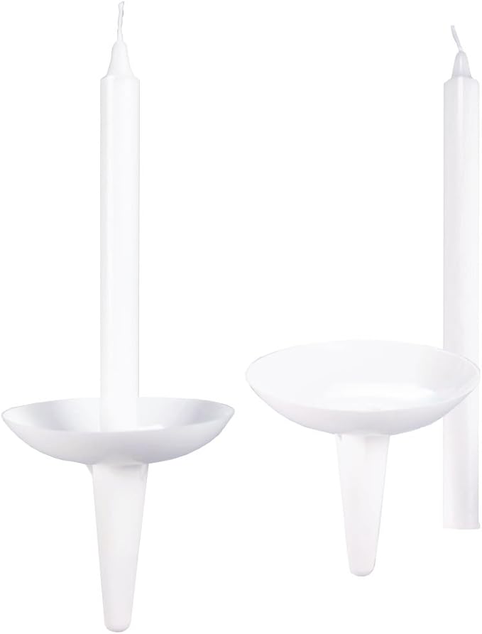 Concordia Supply 6.5" Candlelight Service Vigil Candles with Plastic Candle Holders (Set of 100) - Convenient for Memorial Candles, Congregational Candles, Christmas Eve Candles, Shabbat Candles