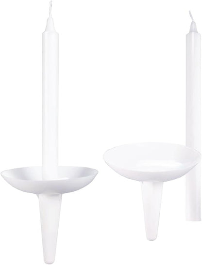 Concordia Supply 6.5" Candlelight Service Vigil Candles with Plastic Candle Holders (Set of 100) - Convenient for Memorial Candles, Congregational Candles, Christmas Eve Candles, Shabbat Candles
