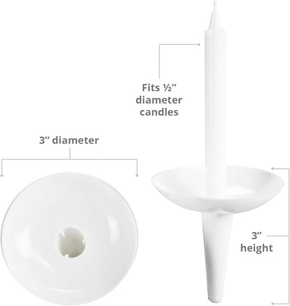 Concordia Supply Plastic Holder Candle Drip Protectors - 4.25" x 1/2" Candles w/Easy to Hold White Plastic Candle Holders - Ideal for Candle Light, Memorial, & Congregational Services - Set of 1000