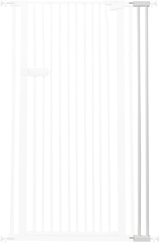 Lumizone Extra Tall Cat Gate Extension Kit 61.02" High Pressure Mounted 2025 New 4.13" Extra Wide 1.37" Gap No Drilling Tall Pet Gate for Dogs (White, 61.02" H x 4.13" W, Extension)