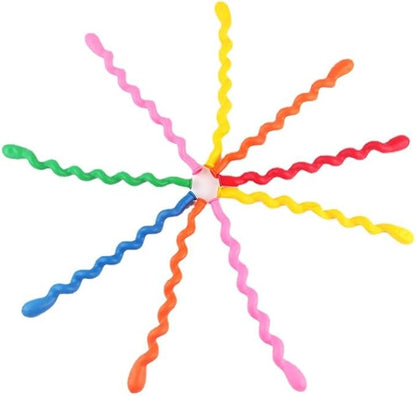 100 Pcs Latex Spiral Balloons for Assorted Boys Girls Birthday Party Balloons