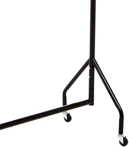 Amazon Basics Heavy Duty Rolling Garment Rack, Hanging Clothes Organizer Rail for Display and Storage, 1.21 x 1.52 m - Black
