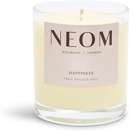 NEOM- Happiness 1 Wick Candle | Neroli, Mimosa & Lemon | Essential Oil Aromatherapy Candle