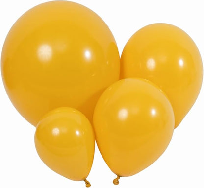 100pcs Mustard Yellow Balloons 18 inch +12 inch +10 inch +5 inch Latex Party Lemon Yellow Balloon Birthday Balloons Matte Yellow Sunflower Balloon Garland Kit Baby Shower Party Decoration