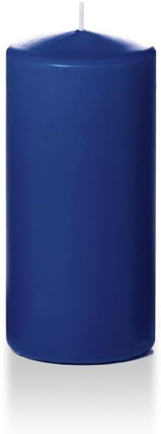 yummi 3" x 6" Navy Blue Round Pillar Candles - 3 per Pack