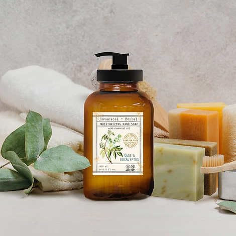 Home and Body Company | Apothecary 101 | 4 Hand Soaps | Hand Wash Ultra Moisturizing Formula in Glass Bottles (Sage/Eucalyptus, Coconut/Hibiscus, Lavender/Chamomile, Citrus/Verbena)