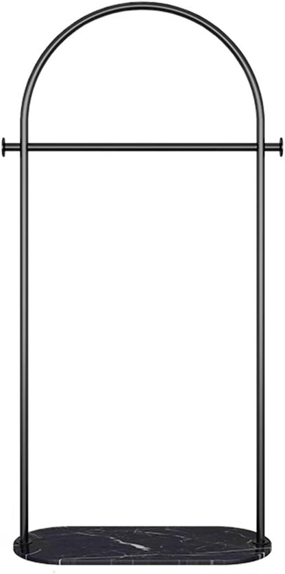 small clothing rack,heavy duty clothes rack with Marble base,metal garment racks for hanging clothes,Modern Coat Rack Freestanding with 2 Hooks for Bedroom Living Room Office