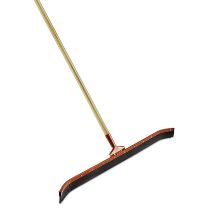 Libman Commercial 954 Heavy-Duty Curved Floor Squeegee with Wooden Handle, 36" Wide (Pack of 6), Black/Gray