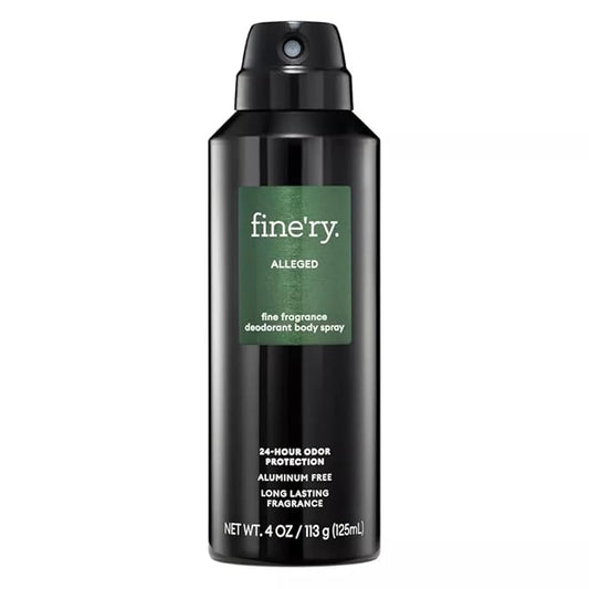 Finery Alleged MEN'S DEODORANT SPRAY | Fine Fragrance - Deodorant Body Spray | 24 HOURS ODOR PROTECTION | 4oz
