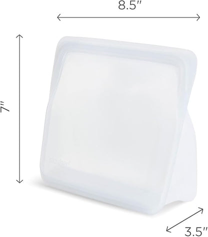 Stasher Premium Silicone Reusable Food Storage Stand-Up Mid Bag, Blue, Microwave, Sous Vide, Dishwasher, Oven and Freezer Safe, BPA Free, Leak-free, Eco-friendly, 56 Oz