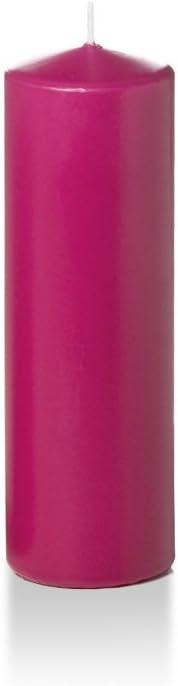 yummi 2.25" x 7" Hot Pink Slim Round Pillar Candles - 4 per Pack