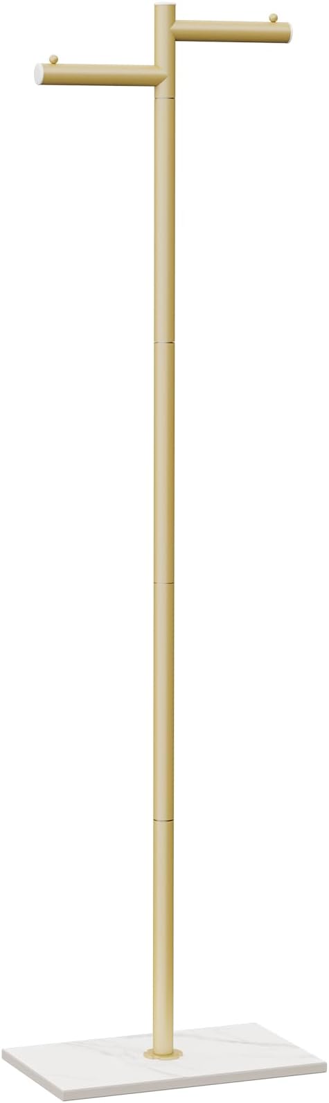 Free-standing Metal Coat Racks, Modern Garment Rack, Z-shaped Coat Tree with Natural Rock Base, for Bedroom, Office, Hallway, Entryway, Living Room, 175cm, Gold