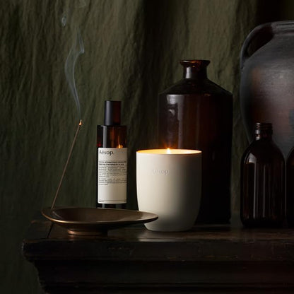 Aesop Ptolemy Aromatique Candle | Resinous, Earthy, Woody Scented | 55-65 Hour Burn Time | Vegan-Friendly | 10.5 oz