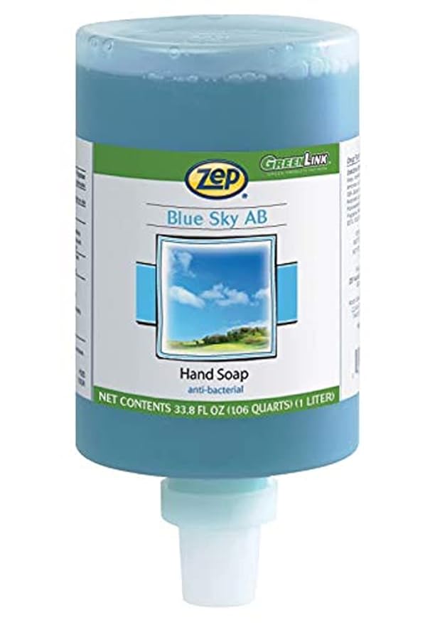 Zep Blue Sky Foaming Antibacterial Hand Soap Refill 1 Liter Case of 6 - Disinfects and Conditions Hands (332111)