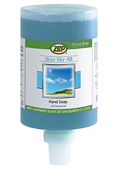Zep Blue Sky Foaming Antibacterial Hand Soap Refill 1 Liter Case of 6 - Disinfects and Conditions Hands (332111)
