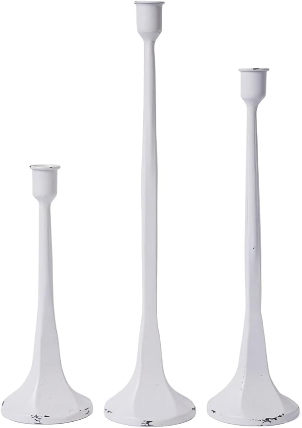 SEINHIJO Iron Taper Candle Holder Set of 3 - Decorative Tall Candle Stand, Candlestick Holder for Wedding, Dining Table, Party Decoration