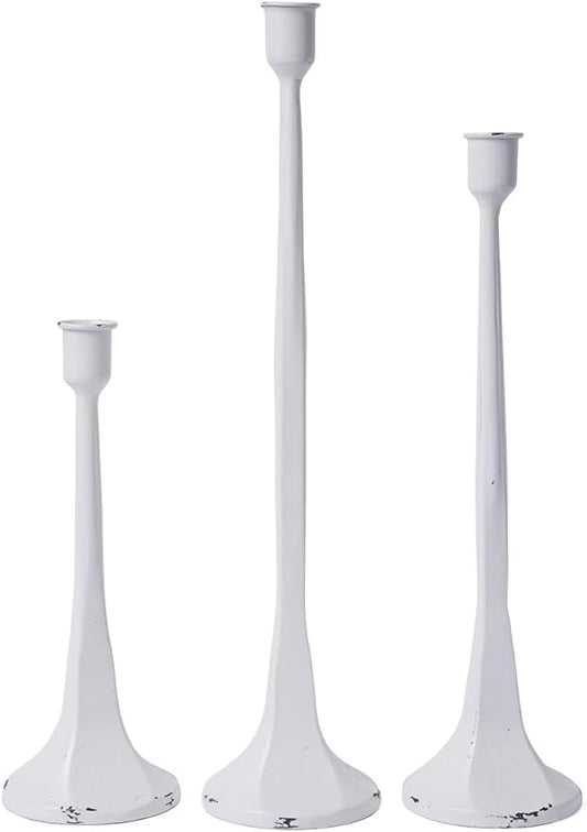 SEINHIJO Iron Taper Candle Holder Set of 3 - Decorative Tall Candle Stand, Candlestick Holder for Wedding, Dining Table, Party Decoration