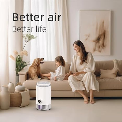 2-in-1 Humidifier and Air Purifier Combo, Mistless Evaporative Humidifier and HEPA Filter Air Purifier, Silent, WIFI Smart for Bedroom, White