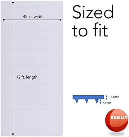 RESILIA Deep-Pile Carpet Runner - Plastic Vinyl Carpet & Rug Protector, Waterproof Clear Vinyl Floor Runners, 48 Inches Wide x 12 Feet Long, Made in The USA