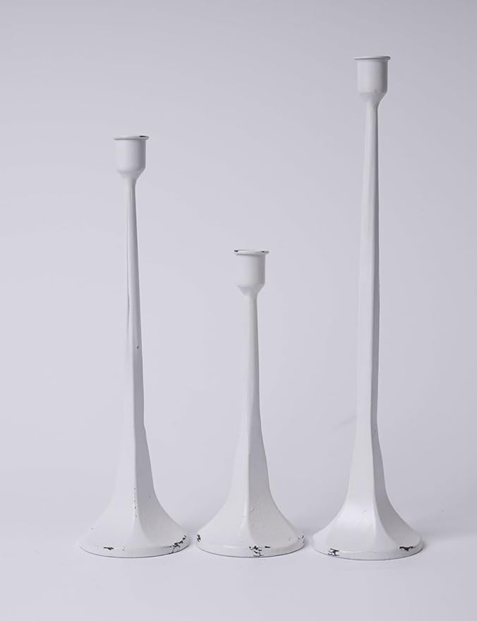 SEINHIJO Iron Taper Candle Holder Set of 3 - Decorative Tall Candle Stand, Candlestick Holder for Wedding, Dining Table, Party Decoration