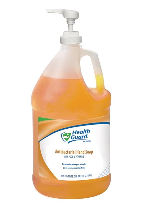 Health Guard 21513 Antibacterial Hand Soap, 1 Gallon Pour Top Bottle, Amber with Citrus Spice Scent (Case of 2)