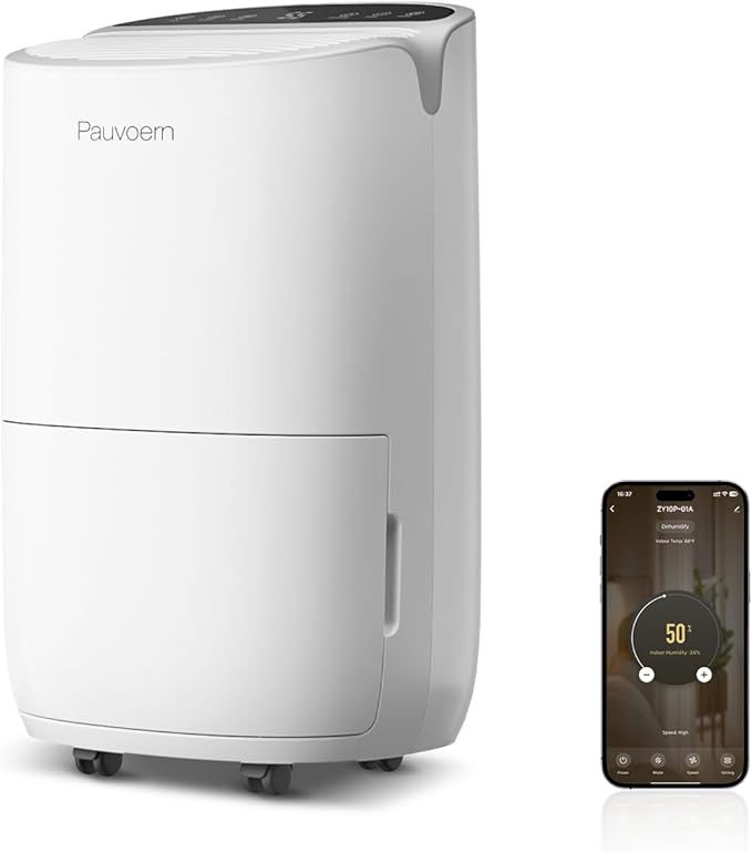 Energy Star Smart Dehumidifier for Home, Bedroom- 2000 Sq.Ft Max 35Pints Dehumidifier, 37 dB Ultra Quiet, Powerful Moisture Removal, Auto Defrost, Child Lock, Reusable Air Filter