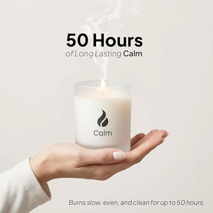 Natur IX Calming Soy Scented Candles for Women | Non Toxic Soy Candles for Home, Birthday, Christmas Gifts & Aromatherapy | Organic Essential Oil, 50 H Burning | Lavender, Basil & Jasmine, 8.5 oz
