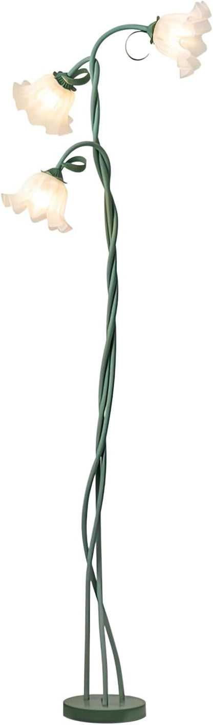 Vertical 3 Heads Flowers Lily Floor Lamp Creative Lily of The Valley Floor Lamp Living Room Sofa Side Bedroom Bedside
