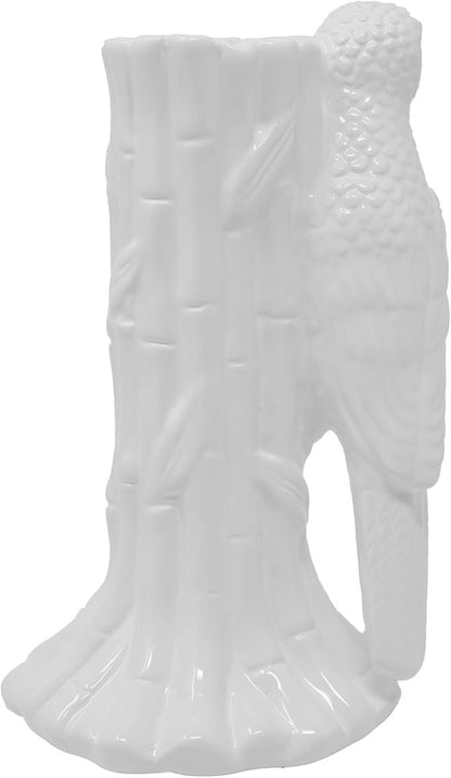 Lilly Pulitzer Taper Candle Holder, Cute Candlestick Holder Decor for Mantle or Centerpiece, Resort White (Parrot)