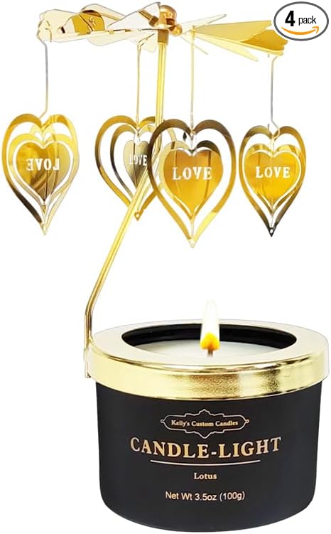 Kelly's Custom Candles Gifts for Women,Her,Funny Gifts for Her,Unique Birthday Candle Gift for Mom and Wife,Birthday,Rotating Scented Candles(Love).