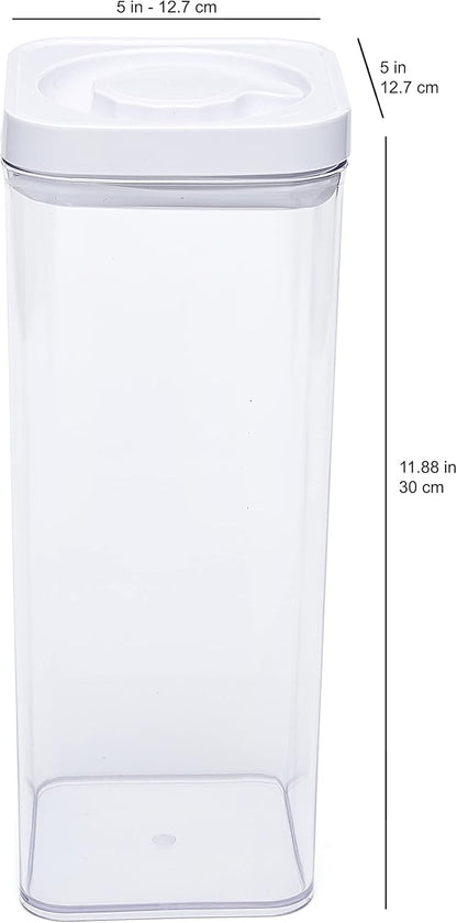 Amazon Basics Airtight Food Storage Containers, BPA Free, with Twist/Turn Lids, for Kitchen Pantry Organization, 10-Piece Square Set, Clear Plastic