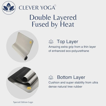 Premium Clever Yoga Mat - Extra Long Yoga Mat Suitable For All Yoga Types - Workout Mat For Home Or On The Go - Includes Our Perfect Fit Mat Bag
