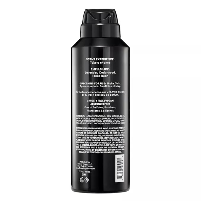Finery Two Billion MEN'S DEODORANT SPRAY | Fine Fragrance - Deodorant Body Spray | 24 HOURS ODOR PROTECTION | 4oz