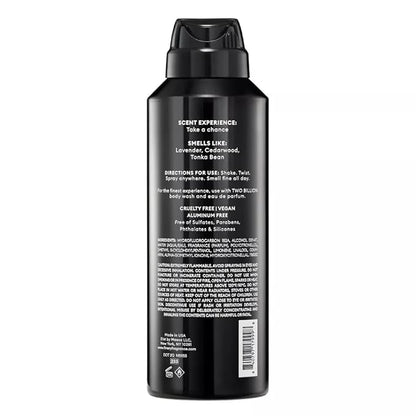 Finery Two Billion MEN'S DEODORANT SPRAY | Fine Fragrance - Deodorant Body Spray | 24 HOURS ODOR PROTECTION | 4oz