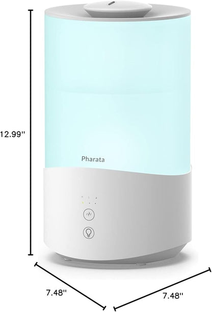 Humidifiers for Bedroom, 4.0L Humidifier with Essential Oil Diffuser, Top Fill Ultrasonic Cool Mist Humidifier for Large Room, Sleep Mode, Adjustable mist output, Auto Shut-Off