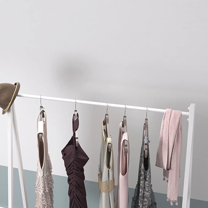 DR.IRON White Metal Clothes Racks Garment Rack, Modern White Clothing Rack Free Standing Hanging Rod for Boutique Retail, Clothes Store, Laundry Room(47’’L)