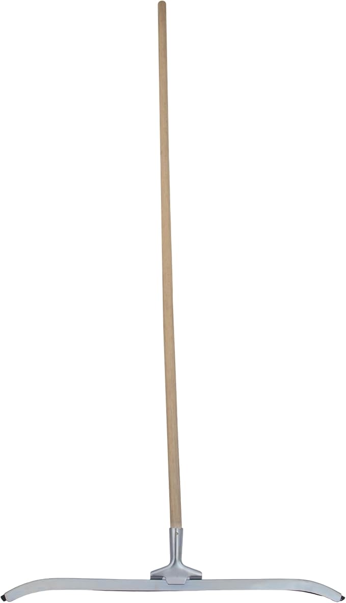 MARSHALLTOWN Asphalt Squeegee, 24 Inch Neoprene Curved Blade, 60 Inch Wood Handle, Spread Sealer Over Asphalt, Reversible, RED700247