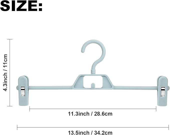 Plastic Pants Hangers with Clips for Women 30Pack – POZEAN Pant Hanger with 360° Rotating & Adjustable Clips for Skirt, Shorts, Jeans, Kids’ Clothes, Coat | Space Saving, Slim & Multi-Purpose (Black)