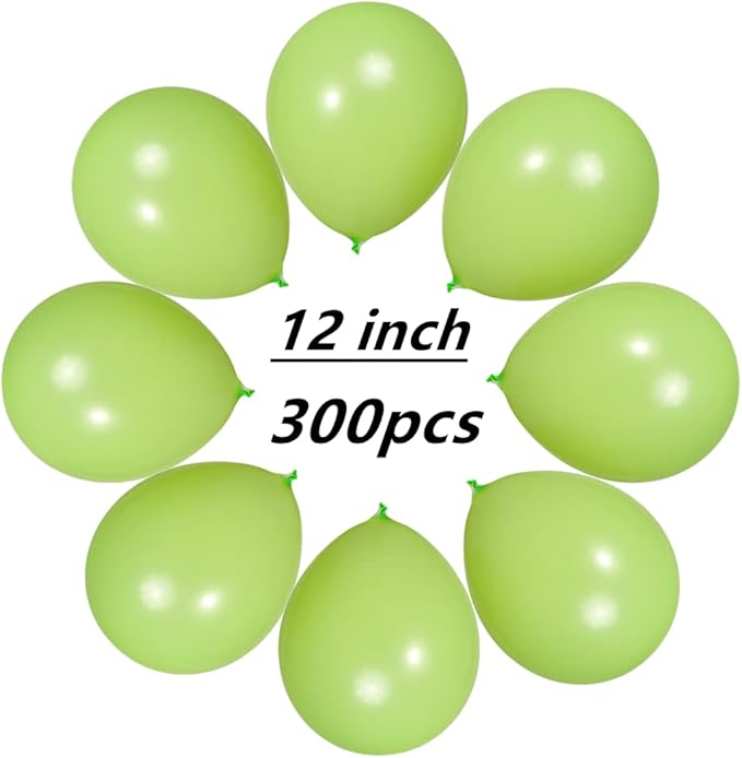 300 Pack Lime Green Balloons 12 inch Green Latex Party Balloon Bulk for Various Party Events Decorations