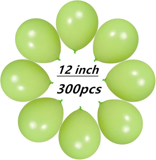 300 Pack Lime Green Balloons 12 inch Green Latex Party Balloon Bulk for Various Party Events Decorations