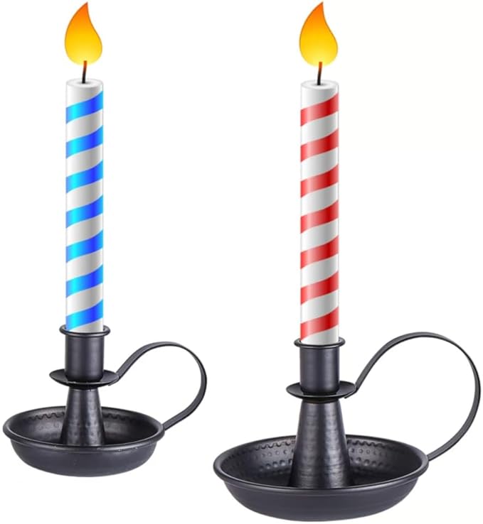 Taper Iron Candle Holder for Pillar Candles，Black Vintage Candle-Stick Holders 2pcs Set for Home & Party Decorations, Dining Table Centerpiece, Wedding Decor, Fireplace Mantel Decor（No Candles