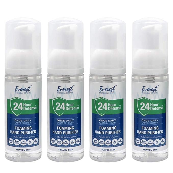 24 Hour Defense Foaming Hand Sanitizer | Kills 99.99% Of Germs | Stays Effective Throughout Hand Washings For 24 Hours Of Lasting Protection | Rich, Moisturizing Foam | Fragrance Free (4 Pack)
