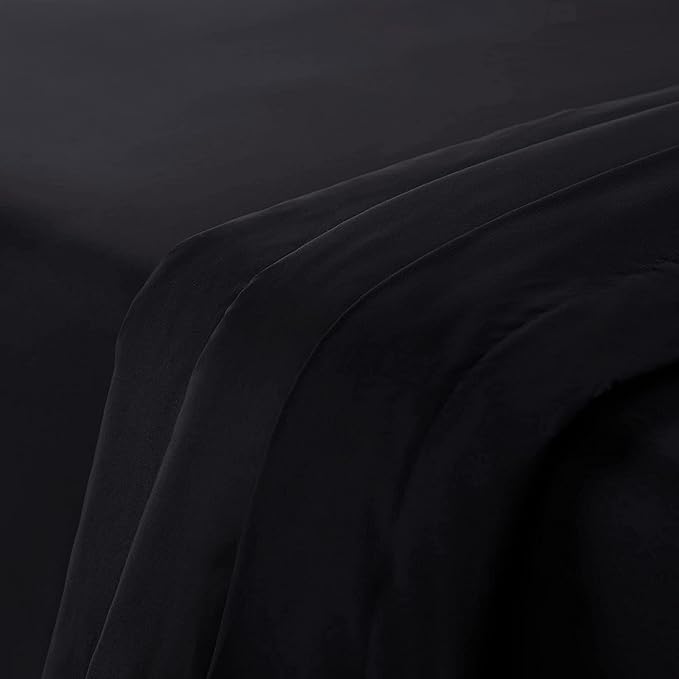 Serta Simply Clean Super Soft Hypoallergenic Stain Resistant Deep Pocket 3 Pieces Solid Bed Sheet Set, Twin XL, Black