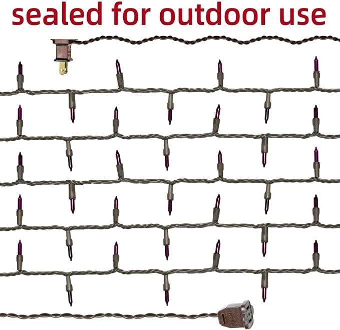 Brown Wire, Purple Incandescent Bulb 300(150L*2pcs) Mini String Lights for Indoor Halloween Tree Home Party Festival Decoration