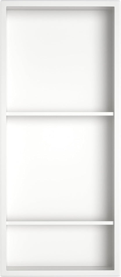 Stainless Steel Shower Niche 30" X 12" White with 3-Tiers Shelves No Tile Needed Niche Shower for Bathroom Storage Recessed Shower Shelves Over Mount Installation