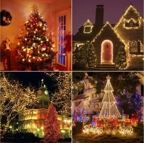 KAQ Outdoor C9 Warm White Easter Lights, 2PK 100 LED 98ft Extendable Plug in String Lights for Outside, Waterproof Light Wedding Party Outdoor&Indoor Easter Decorations (Warm White)