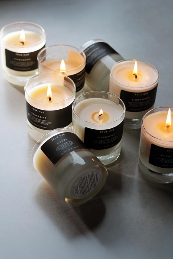 True Hue | Luxury Highly Scented Candle | Premium Soy Wax Blend | 7.75 oz | 40-50 Hour Burn Time | Cotton Wick | Natural Candles | Glass (Blood Moon)