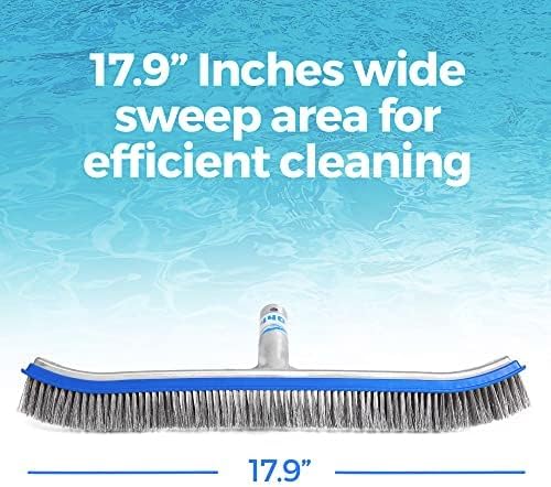 440 Heavy Duty Pool Brush - 18-inch Extra-Wide Metal Brush Head with Stainless Steel Wire Bristles & Curved Edges for Cleaning Pool Tiles, Walls, Floor, Steps (Stainless Steel) - Pack of 12